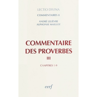 COMMENTAIRES DES PROVERBES  VOL.3